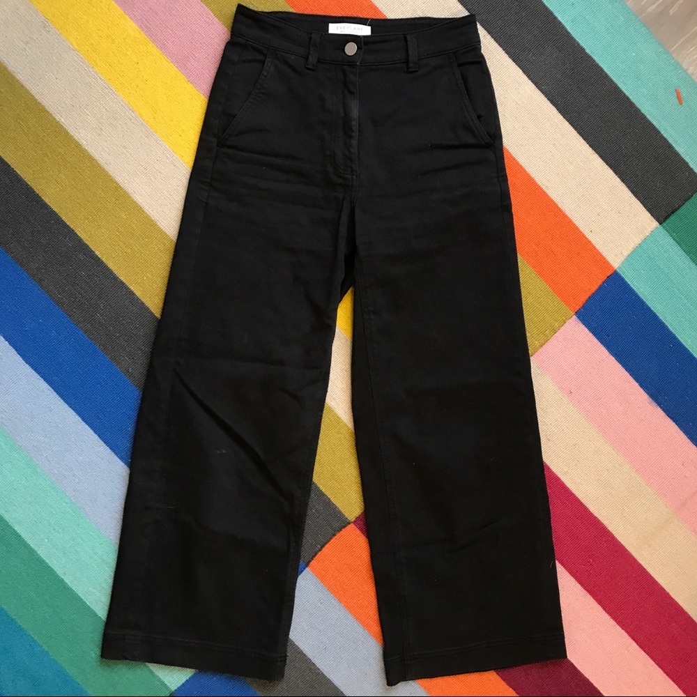 Everlane Wide Leg Crop Pant in Black